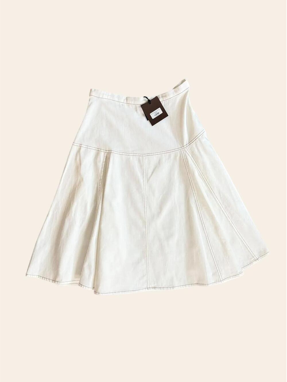 Bamboo Flair Contrast Stitch Denim Skirt